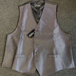 Cristoforo Cardi Charcoal Silk Weave Vest Large